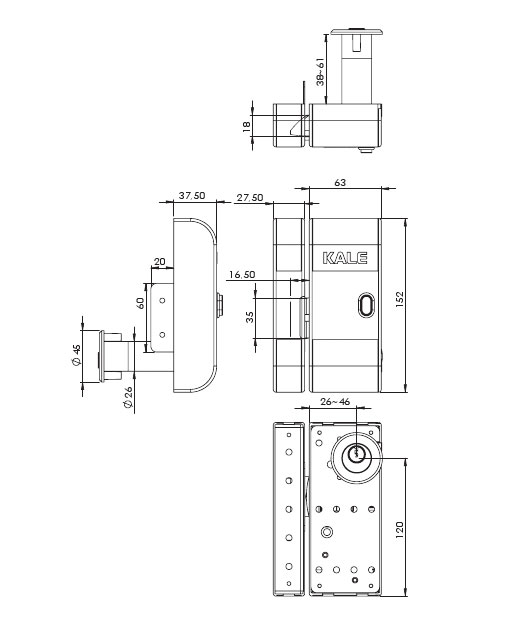 Kale X5 motorlu otomat sistemi teknik çizim